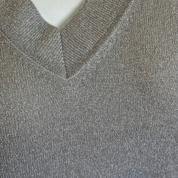 Allude Silver Wool & Cashmere Blend Halter Neck V-Neck Cutout Sweater sz S NWOT - Picture 6 of 9